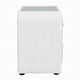 Kery Glass Top Nightstand | 2 Drawers | White Teddy Sherpa Upholstery