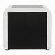 Kery Glass Top Nightstand | 2 Drawers | White Teddy Sherpa Upholstery