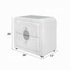 Kery Glass Top Nightstand | 2 Drawers | White Teddy Sherpa Upholstery