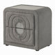 Kery Nightstand | 2 Drawers | Glass Top | Gray Teddy Sherpa Upholstery