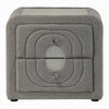 Kery Nightstand | 2 Drawers | Glass Top | Gray Teddy Sherpa Upholstery
