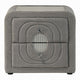 Kery Nightstand | 2 Drawers | Glass Top | Gray Teddy Sherpa Upholstery