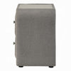 Kery Nightstand | 2 Drawers | Glass Top | Gray Teddy Sherpa Upholstery