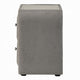 Kery Nightstand | 2 Drawers | Glass Top | Gray Teddy Sherpa Upholstery