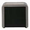 Kery Nightstand | 2 Drawers | Glass Top | Gray Teddy Sherpa Upholstery