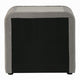 Kery Nightstand | 2 Drawers | Glass Top | Gray Teddy Sherpa Upholstery