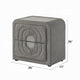 Kery Nightstand | 2 Drawers | Glass Top | Gray Teddy Sherpa Upholstery