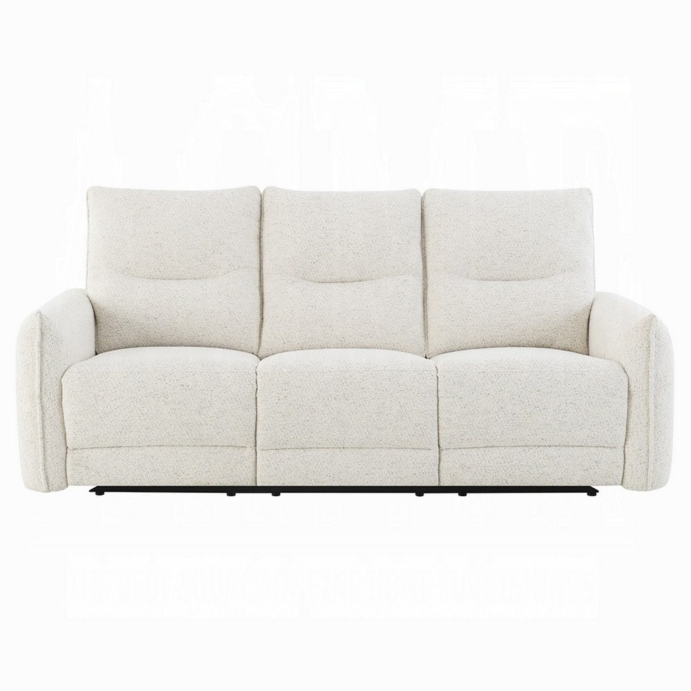 Lali Power Motion Recliner Sofa with USB Port | 3 Seater | Cream Chenille