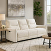 Lali Power Motion Recliner Sofa with USB Port | 3 Seater | Cream Chenille