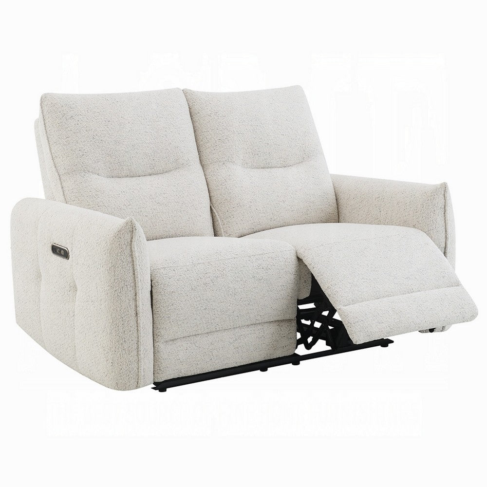 Lali Power Motion Recliner Loveseat | USB | Zero Gravity | Cream Chenille