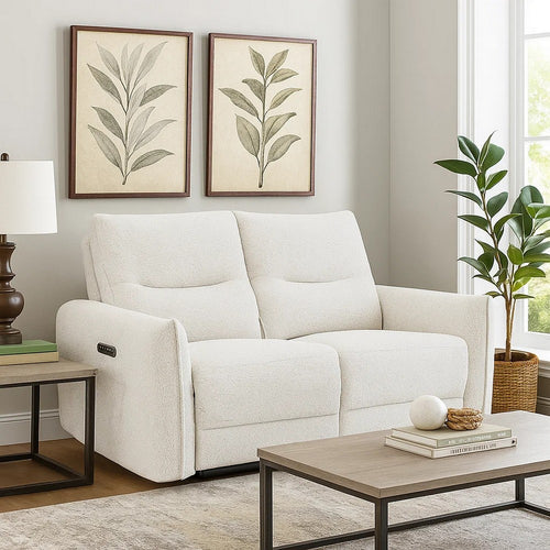 Lali Power Motion Recliner Loveseat | USB | Zero Gravity | Cream Chenille