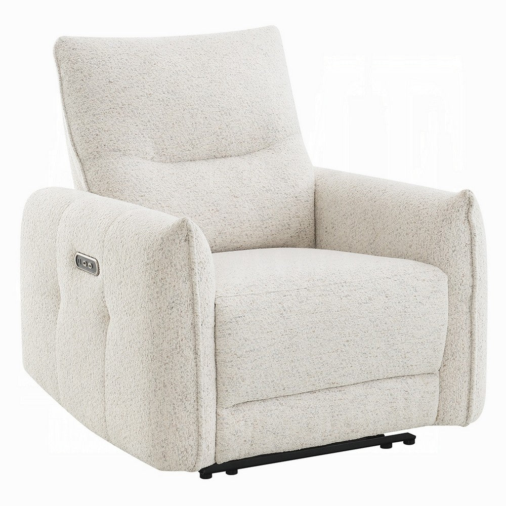 Lali Zero Gravity Power Motion Recliner Chair | USB Port | Cream Chenille