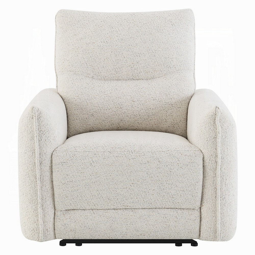Lali Zero Gravity Power Motion Recliner Chair | USB Port | Cream Chenille