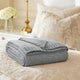 Tela Throw Blanket Set of 3 | Machine Knitted | Textured Gray Polyester