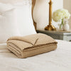 Tela Throw Blanket Set of 3 | Machine Knitted | Textured Gold Polyester