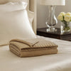Tela Throw Blanket Set of 3 | Machine Knitted | Textured Gold Polyester