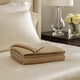 Tela Throw Blanket Set of 3 | Machine Knitted | Textured Gold Polyester
