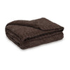 Tela Throw Blanket Set of 3 | Machine Knitted Textured Dark Brown Polyester