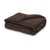 Tela Throw Blanket Set of 3 | Machine Knitted Textured Dark Brown Polyester