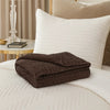 Tela Throw Blanket Set of 3 | Machine Knitted Textured Dark Brown Polyester
