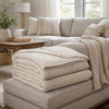 Tela Throw Blanket Set of 3 | Machine Knitted | Textured Beige Polyester