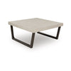 Wery 2pc Cocktail Table & Side End Table Set | Light Gray Top | Brown