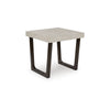 Wery 2pc Cocktail Table & Side End Table Set | Light Gray Top | Brown