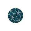 Ceri Accent Table Set of 2 | Teal Blue Geometric Pattern Top | Black