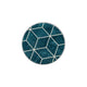 Ceri Accent Table Set of 2 | Teal Blue Geometric Pattern Top | Black
