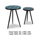 Ceri Accent Table Set of 2 | Teal Blue Geometric Pattern Top | Black
