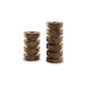 Erya Candle Holder Set of 2 | Tan Brown Marble Finished Stacked Design