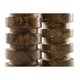 Erya Candle Holder Set of 2 | Tan Brown Marble Finished Stacked Design