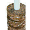 Erya Candle Holder Set of 2 | Tan Brown Marble Finished Stacked Design