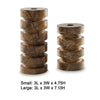 Erya Candle Holder Set of 2 | Tan Brown Marble Finished Stacked Design