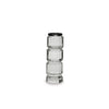 Meru Candle Holder Set of 2 | Crystal & Silver Glass Stacked Pillar