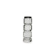 Meru Candle Holder Set of 2 | Crystal & Silver Glass Stacked Pillar
