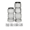 Meru Candle Holder Set of 2 | Crystal & Silver Glass Stacked Pillar