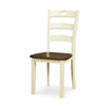 Anville Dining Side Chair Set of 2 | Cream Ladder Back | Brown Seat
