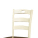 Anville Dining Side Chair Set of 2 | Cream Ladder Back | Brown Seat