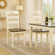 Anville Dining Side Chair Set of 2 | Cream Ladder Back | Brown Seat