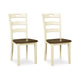 Anville Dining Side Chair Set of 2 | Cream Ladder Back | Brown Seat
