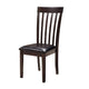 Hais Dining Chair Set of 2 | Dark Brown Leather Match Seat | Rake Back