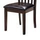 Hais Dining Chair Set of 2 | Dark Brown Leather Match Seat | Rake Back