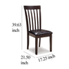 Hais Dining Chair Set of 2 | Dark Brown Leather Match Seat | Rake Back