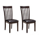 Hais Dining Chair Set of 2 | Dark Brown Leather Match Seat | Rake Back