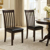 Hais Dining Chair Set of 2 | Dark Brown Leather Match Seat | Rake Back