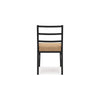Wrenn Dining Side Chair Set of 2 | Faux Rattan Woven Seat | Black Wood