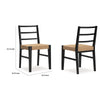 Wrenn Dining Side Chair Set of 2 | Faux Rattan Woven Seat | Black Wood
