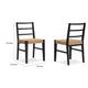 Wrenn Dining Side Chair Set of 2 | Faux Rattan Woven Seat | Black Wood
