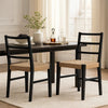 Wrenn Dining Side Chair Set of 2 | Faux Rattan Woven Seat | Black Wood